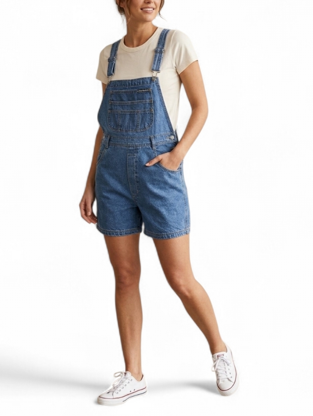 Vintage London & London Denim Shortalls Medium Wash Cotton Large